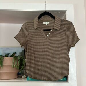 Madewell Brown Striped Top